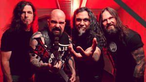 Slayer Members In Red Room Wallpaper