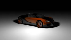 Sleek Orange Bugatti Veyron Wallpaper