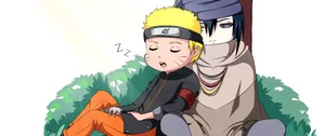 Sleeping Cute Naruto With Sasuke Wallpaper