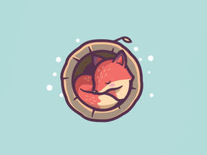 Sleeping Fox Art Wallpaper