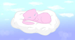 Sleeping Mew In Cloud Wallpaper