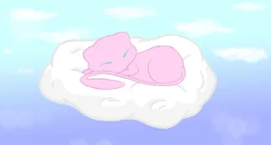 Sleeping Mew In Cloud Wallpaper