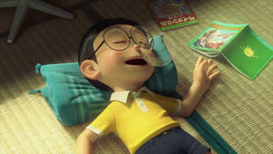 Sleeping Nobita On The Floor Wallpaper