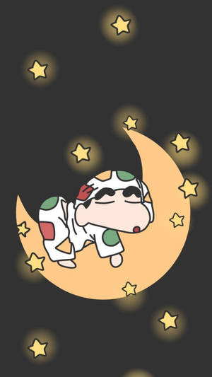 Sleeping On The Moon Shinchan Aesthetic Wallpaper
