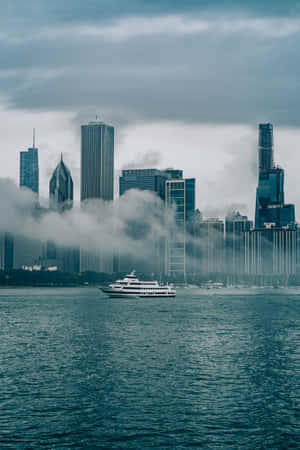 Slight San Francisco Fog With A Boat Wallpaper