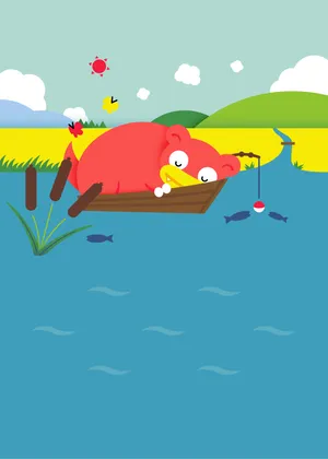 Slowpoke On Boat Portrait Wallpaper