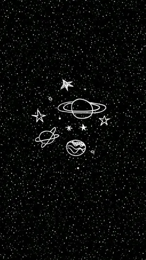 Small Black Galaxy Sparkle Aesthetic Wallpaper