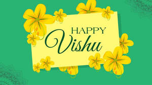 Small Note Greeting Happy Vishu Wallpaper