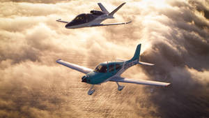 Small Planes In The Clouds Wallpaper