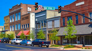 Small Town Shop In Downtown Mississippi Wallpaper