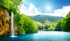Small Waterfall 4k Ultra Hd Landscape Wallpaper
