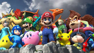 Smash Bros Ultimate Super Mario And Friends Wallpaper