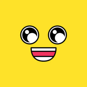 Smile Emoji Big Eyes Yellow Wallpaper