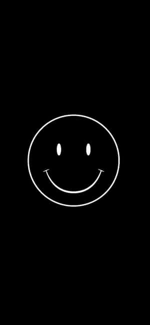Smile Emoji Black White Drawing Wallpaper