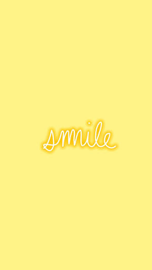 Smile Text Pastel Yellow Aesthetic Wallpaper