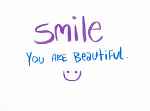 Smile You Are Beautiful Quote Wallpaper