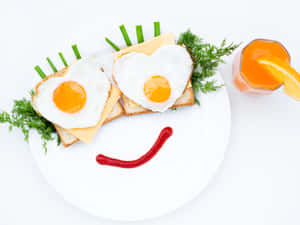 Smiley Face Breakfast Toast Wallpaper