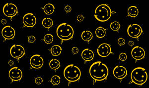 Smiley Face On Black Wallpaper