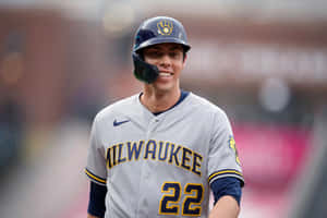 Smiling Baseball Player Milwaukee22 Wallpaper