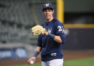 Smiling Baseball Player Wearing Number22 Wallpaper