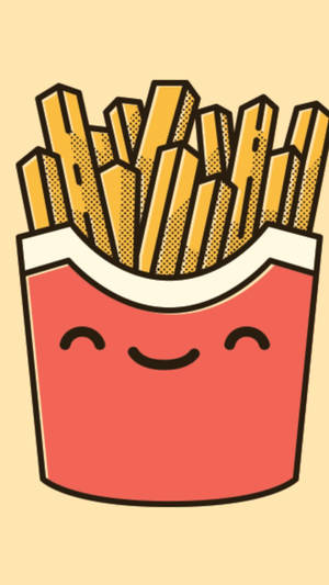 Smiling French Fries Graphic Wallpaper