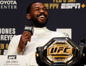 Smiling Jon Jones At Press Con Wallpaper