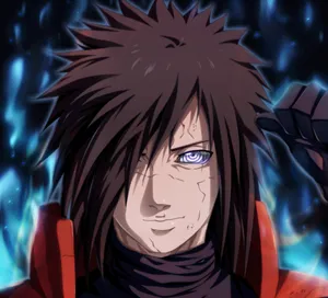 Smiling Madara With Blue Chakra Wallpaper