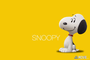 Smiling Snoopy On Yellow Wallpaper