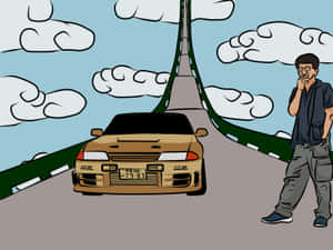 Smokey Nagata Speed Trial Cartoon Wallpaper