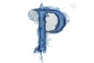 Smoky Blue P Letter Wallpaper