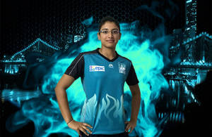 Smriti Mandhana Hd Blue Wallpaper