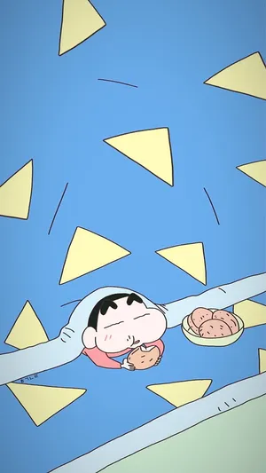 Snacking Shinchan Aesthetic Wallpaper