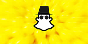 Snapchat Logo Stylizedwith Hatand Sunglasses Wallpaper