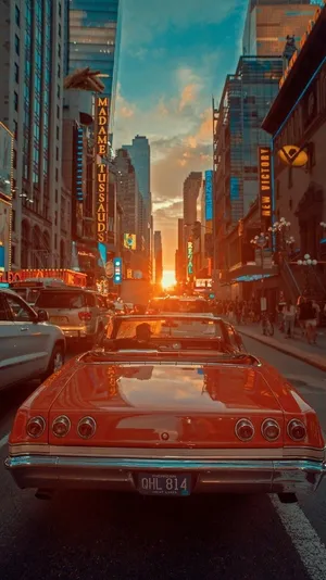 Snapshot Of Pastel Vintage Car Wallpaper