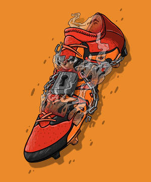 Sneaker Red Chained Football Wallpaper