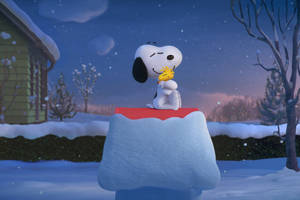 Snoopy Christmas Hug Wallpaper