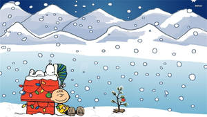 Snoopy Christmas Outdoor Snow Wallpaper