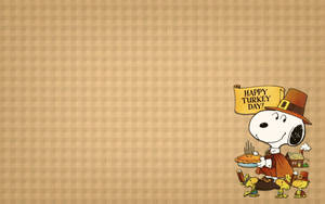 Snoopy Getting Ready To Celebrate Thanksgiving Wallpaper