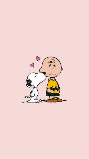 Snoopy Kissing Charlie Brown Wallpaper