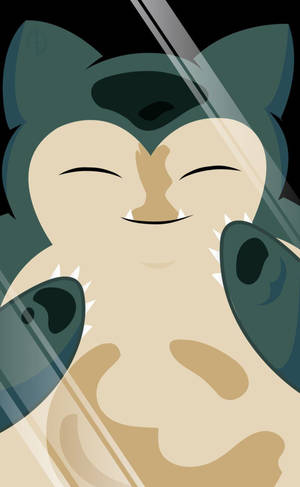 Snorlax In Glass Phone Wallpaper