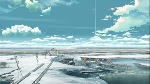 Snow Anime Landscape Wallpaper