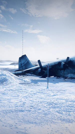Snow Crashed Airplane Android Wallpaper