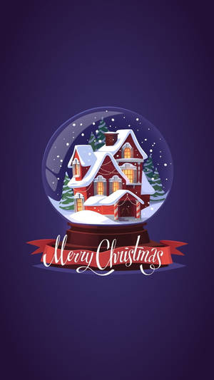 Snow Globe Merry Christmas Iphone Wallpaper