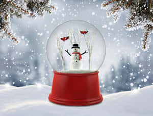 Snow Globe With Snowman Wallpaper