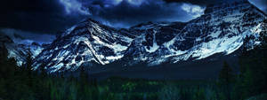 Snow Mountain Forest Dual Screen Wallpaper