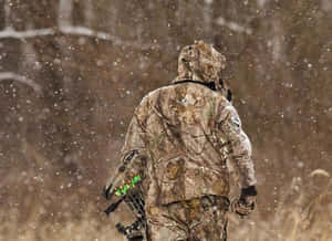 Snowing With The Hunting Camo Wallpaper