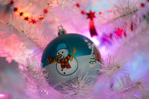 Snowman Christmas Ball Wallpaper