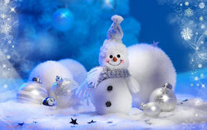 Snowman Christmas Scenes Wallpaper