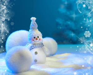 Snowman Snow Balls Wallpaper