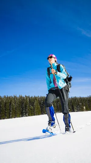 Snowshoeing Walking Mountain Wallpaper